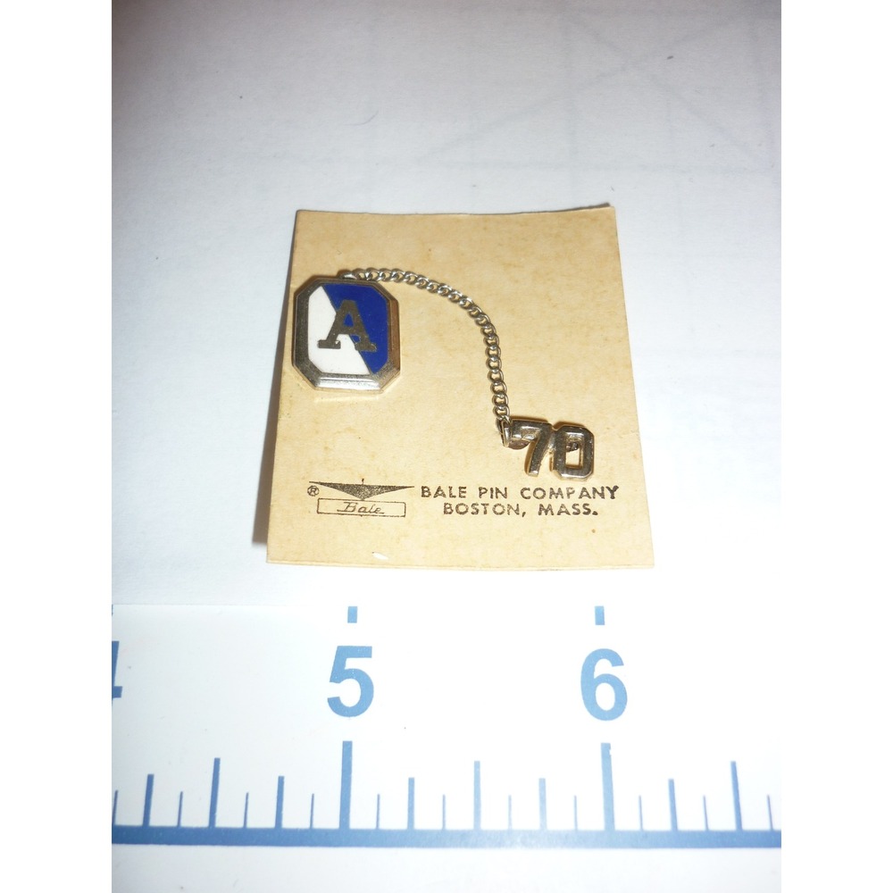 Vintage Bale Pin Company Boston Mass 70 Letter A Tie Tack Lapel Pin Sterling 925